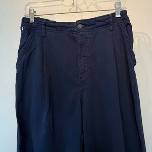 Pilcro The Breaker Mid-Rise Tapered Pull-On Jeans overdyed in navy blue sz 29